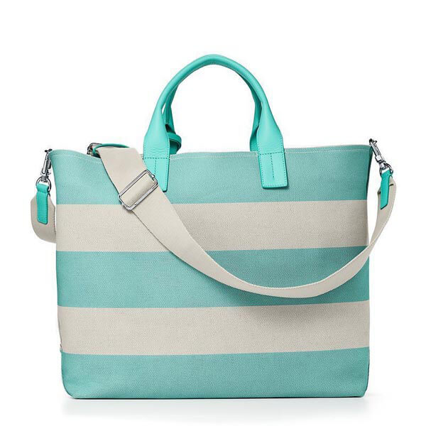 ティファニー&Co キャンバスストライプ トートバッグ 限定デザイン